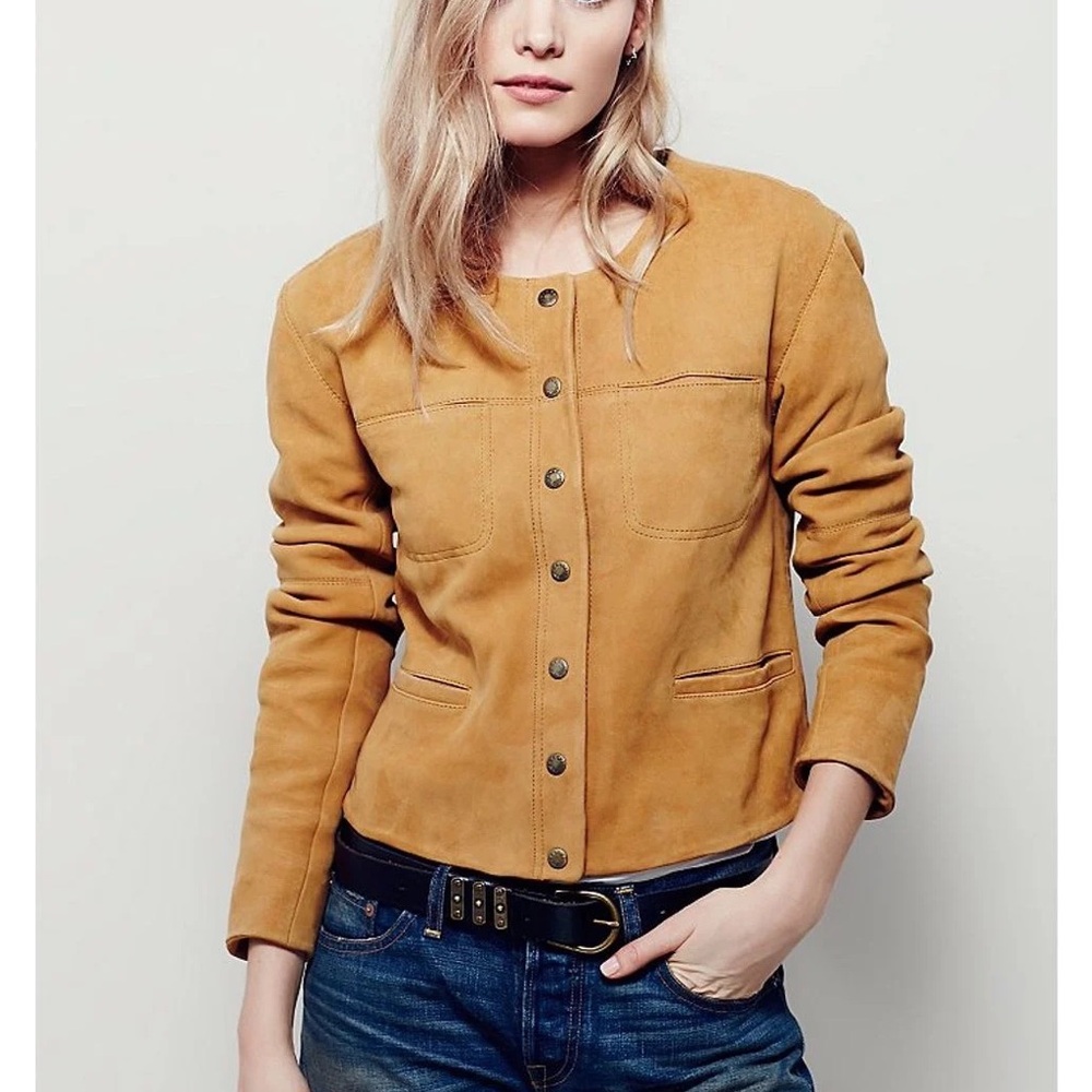 Free People Tan Suede Jacket